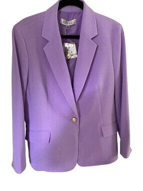 Kasper Womens Lavender Mist Jacket Gold Single Button 14  NWT